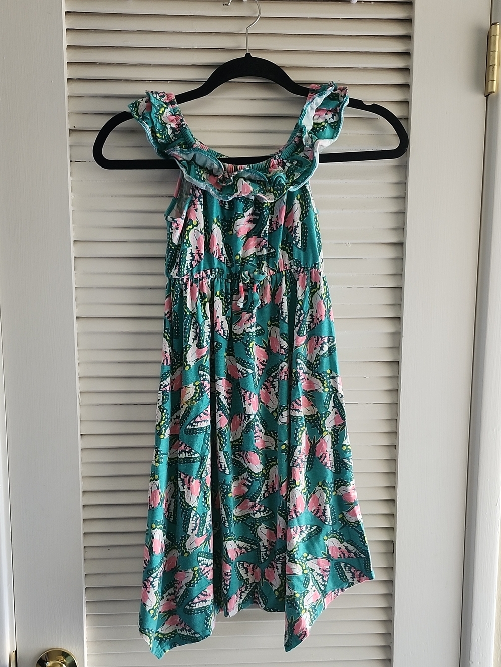 Cat & Jack Butterfly Ruffle Shoulder Sundress With Handkerchief Hemline